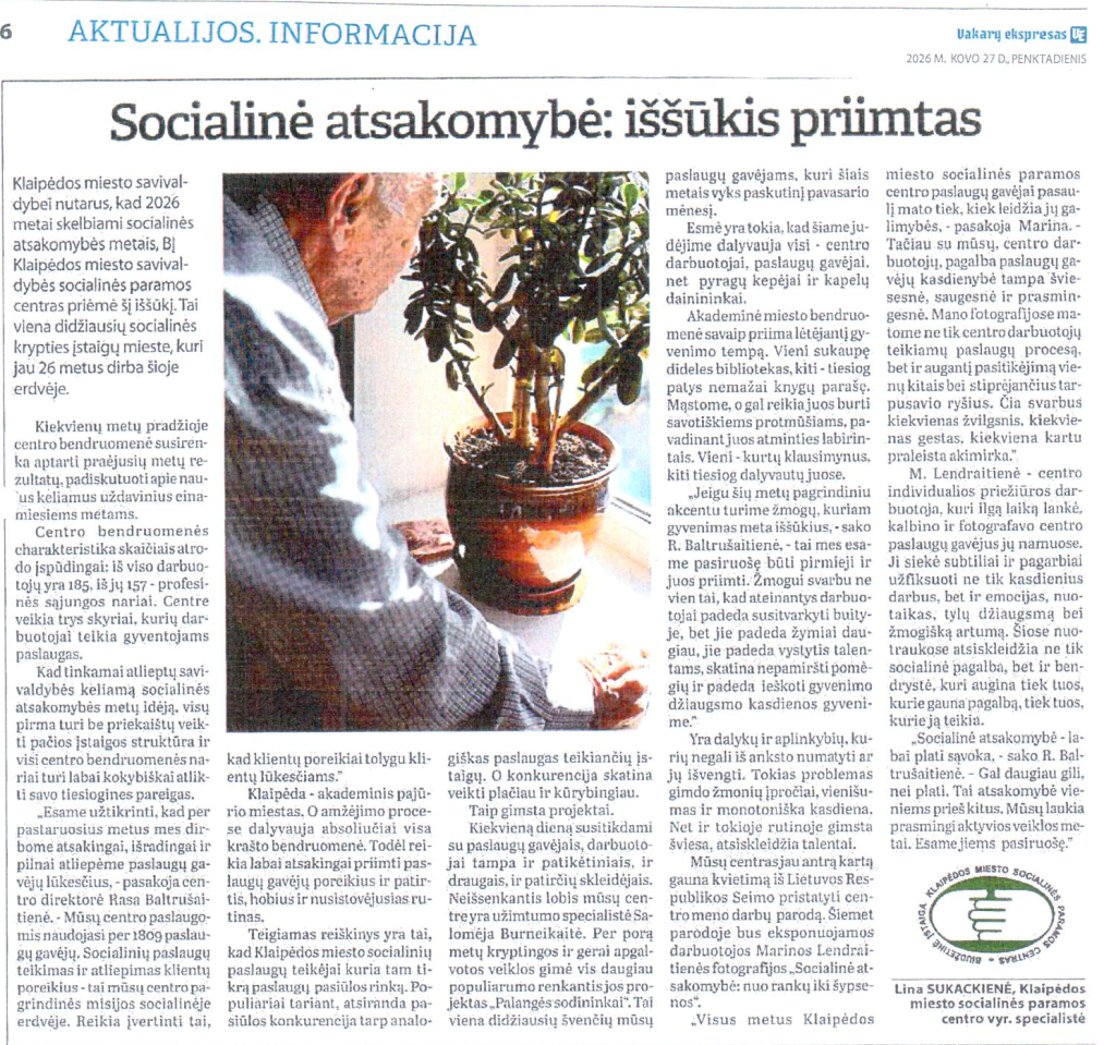 Socialine atsakombe, issiukis priimtas